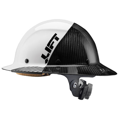 HDF50C-19WC DAX Carbon Fiber Full Brim 50-50 (White/Black)  ANSI-C, TYPE 1