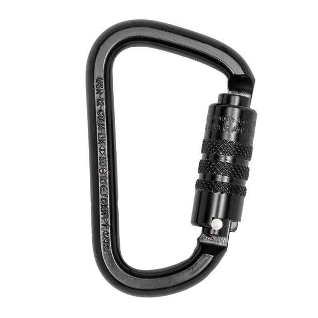 USR-12-CTLM-BK ProClimb Twist Lock Modified D Steel Carabiner